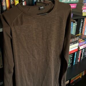 Boss Men's Dark Brown Long Sleeve Tee